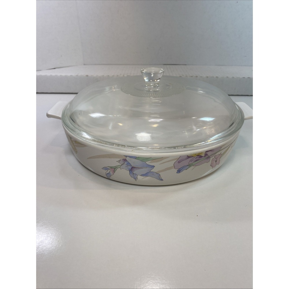 Vintage Mikasa Fire & Ice  AA003 Gabrielle Casserole Dish With Lid Pink Blues